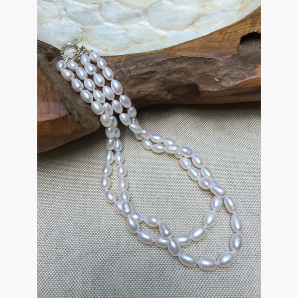 Oval Pearl Necklace – Double strand – Lucas Robert Designs