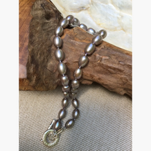 “Silver” Oval Pearl Necklace