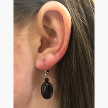 “Midnight Onyx” and Crystal Earrings/French Clip