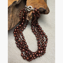“Semi-Sweet Chocolate” 5 Strand Pearl Necklace