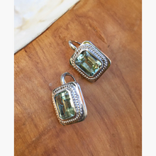 “Queen” Silver Earrings with Green Amethyst