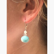 Amazonite, Crystal, and Pearl Earrings
