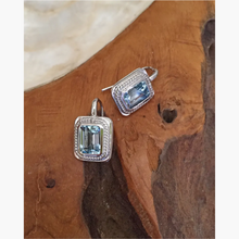 “Queen” Silver Earrings with Sky Blue Topaz