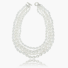 “Sophia” 5 Strand Oval Peral Necklace – 21″