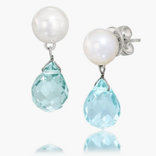 Pearl and Blue Crystal Drops