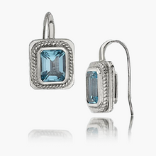 “Queen” Silver Earrings with Sky Blue Topaz