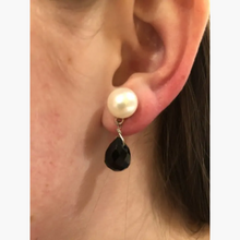 Pearl and Black Crystal Drops