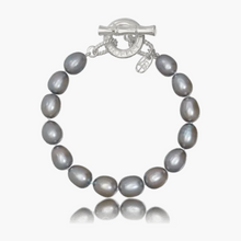 “Silver” Oval Pearl Bracelet