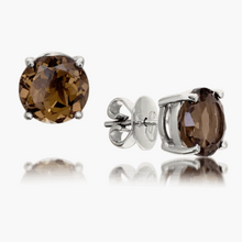 Smoky Quartz Studs 9mm