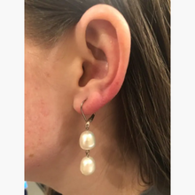 Double White Oval Pearl Drops – French Clip