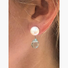 Pearl and Blue Crystal Drops