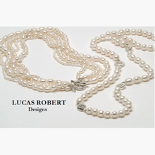 “Sophia” 5 Strand Oval Peral Necklace – 21″