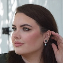 Pearl Studs with Oval Pearl Drop – Black